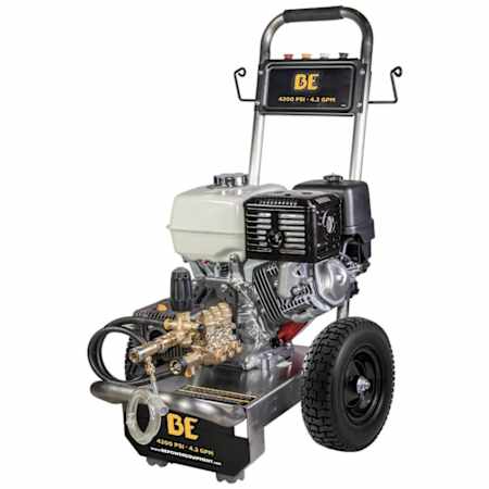 BE Power Equipment 4200 PSI 4.2 GPM Gas Powered Cold Water Pressure Washer with 389 CC Honda Engine N/A