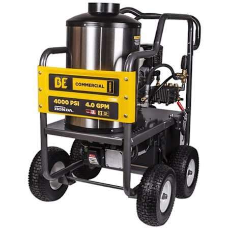 BE Power Equipment 4000 PSI 4 GPM Gas Powered Cold / Hot Water Pressure Washer with 389 CC Honda Engine N/A