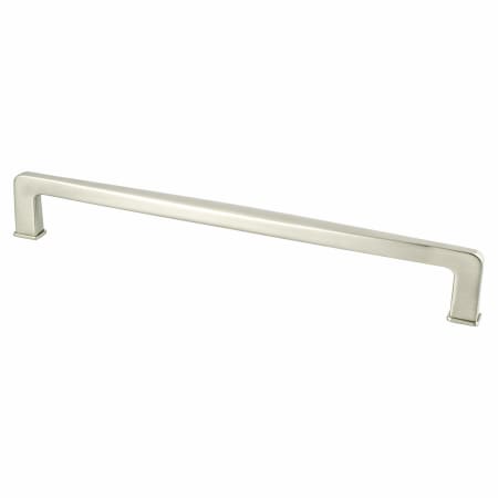 Berenson Subtle Surge 8-13/16" (224mm) Center to Center Square Cabinet Handle / Drawer Pull with Square Frame Feet and Mounting Hardware Brushed Nickel