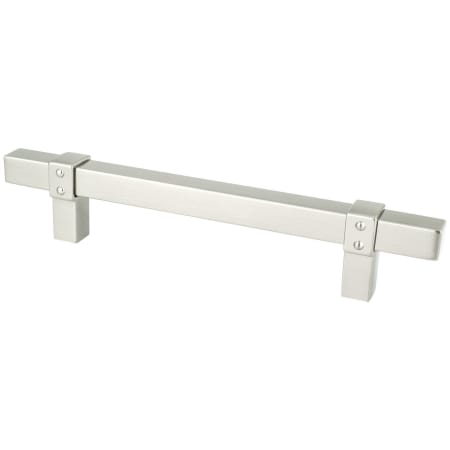 Berenson Rivet Rebel 5-1/16" (128mm) Center to Center Modern Industrial Square Bar Cabinet Handle / Drawer Pull Brushed Nickel