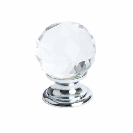 Berenson Europa 1-3/16 Inch Round Swirled Crystal Ball Cabinet Knob / Drawer Knob Silver / Faceted Crystal