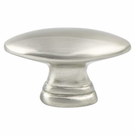 Berenson Advantage Plus Six -  1-7/16 Inch Sleek Flat Oval Cabinet Knob / Drawer Knob Brushed Nickel