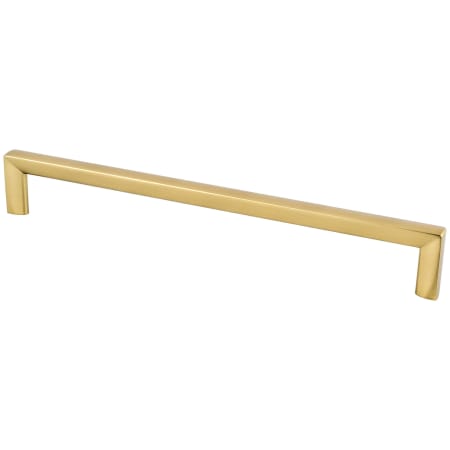 Berenson Metro 8-13/16" (224 mm) Inch Center to Center Square Corner Cabinet Handle / Drawer Pull with Mounting Hardware Modern Brushed Gold