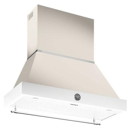 Bertazzoni 48 Inch Wide 600 CFM Wall Mounted Range Hood with LED Lighting Ivory Enamel