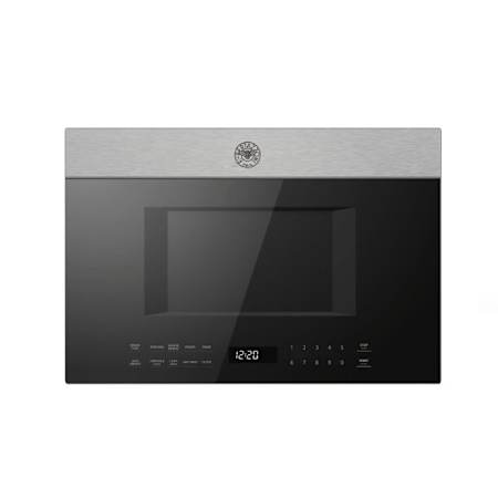 Bertazzoni 24” Over The Range Microwave hood without handle, Touch Control Display, 300 CFM Blower Black & Stainless Steel