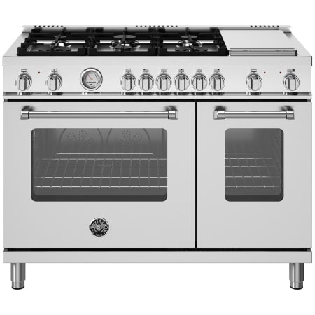 Bertazzoni Master 48 Inch Wide 7.1 Cu. Ft. Free Standing Dual Fuel Range Stainless Steel