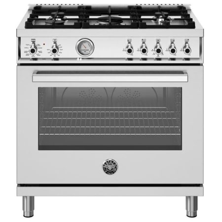 Bertazzoni Professional 36 Inch Wide 5.9 Cu. Ft. Free Standing Dual Fuel Range Stainless Steel