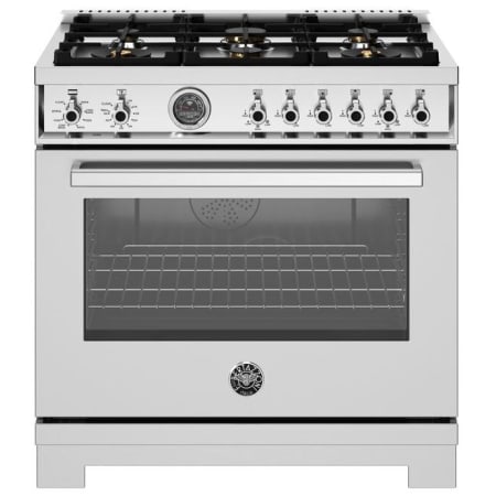 Bertazzoni Professional 36 Inch Wide 5.7 Cu. Ft. Free Standing Dual Fuel Range Stainless Steel