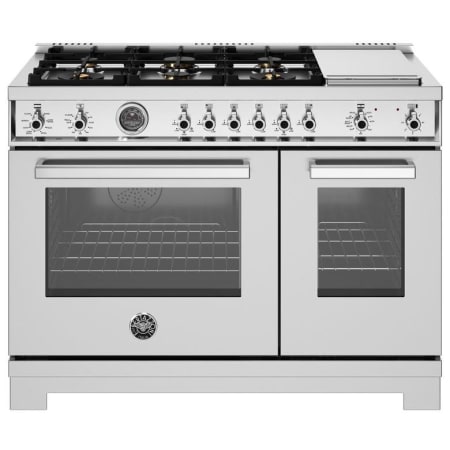 Bertazzoni Professional 48 Inch Wide 7 Cu. Ft. Free Standing Dual Fuel Range Stainless Steel