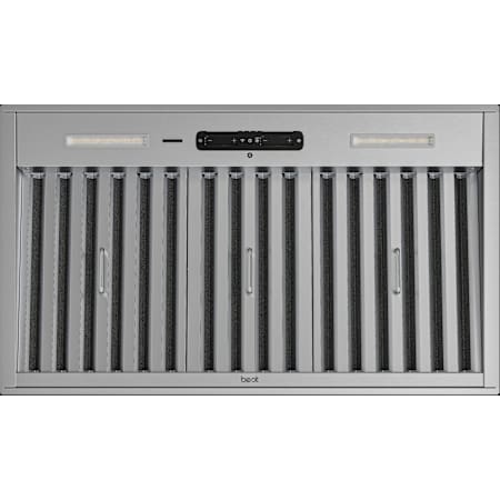 Best HBN3 110 - 650 CFM 36 Inch Wide Range Hood Insert with SmartSense, LED Lights, and Baffle Filters Stainless Steel