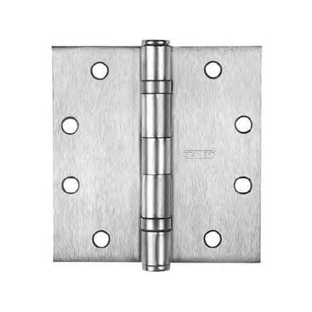 Best Access FBB191 Series 4-1/2" x 4-1/2" Ball Bearing Square Corner Mortise Door Hinge - Single Satin Stainless Steel