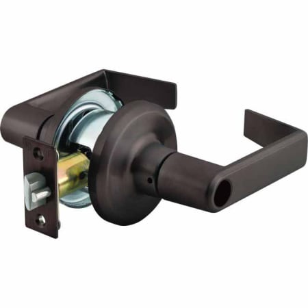 Best Access QTL 200 Series Classroom Keyed Entry Door Lever Set with "E" Lever, ANSI Strike and 6-Pin Cylinder Oil Rubbed Bronze