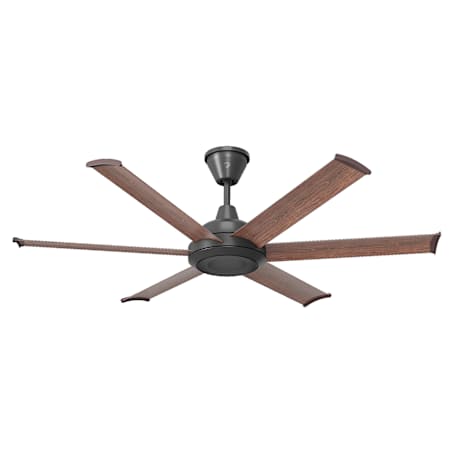 Big Ass Fans Bison 60" Smart Cross Bolt Mount 6 Blade Indoor / Covered Outdoor Ceiling Fan with Remote Control Black