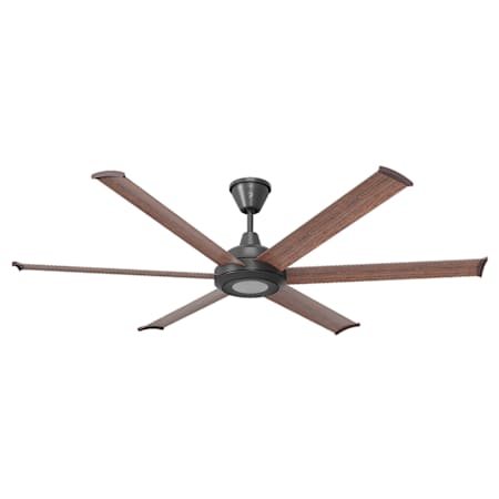 Big Ass Fans Bison 72" Smart LED Cross Bolt Mount 6 Blade Indoor / Covered Outdoor Ceiling Fan with Remote Control Black