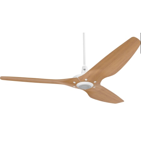 Big Ass Fans Haiku 60" Universal Mount 3 Blade Indoor Smart Ceiling Fan with Remote Control and White Motor / Body White / Caramel Bamboo