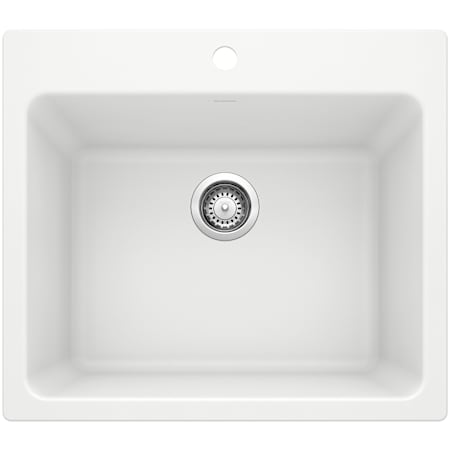 Blanco Liven 25" Dual Mount Single Basin SILGRANIT Laundry Sink White