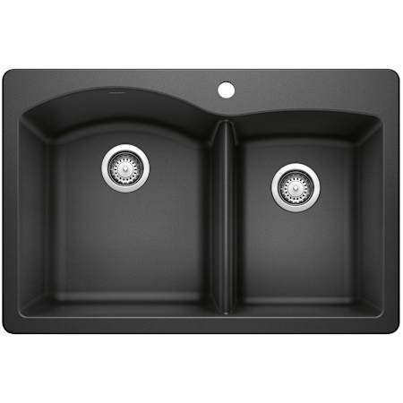 Blanco Diamond 33" Dual Mount Double Basin SILGRANIT Kitchen Sink Anthracite