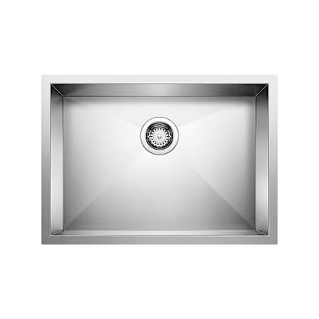 Blanco Quatrus R0 25" Undermount Single Basin Stainless Steel Kitchen Sink Refined Brushed