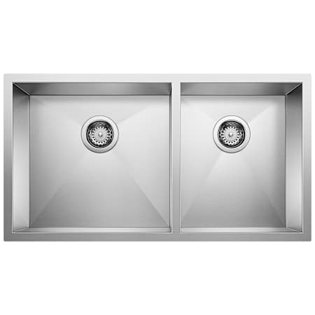 Blanco Quatrus 33" Undermount Double Basin Stainless Steel Kitchen Sink Refined Brushed