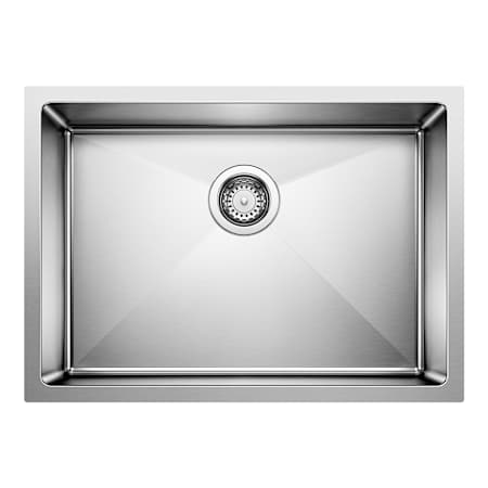 Blanco Quatrus R15 25" Undermount Single Basin Stainless Steel Kitchen Sink Refined Brushed