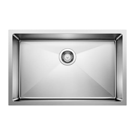 Blanco Quatrus 28" Undermount Single Basin Stainless Steel Kitchen Sink Refined Brushed