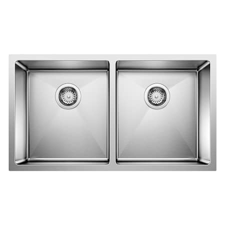 Blanco Quatrus 32" Undermount Double Basin Stainless Steel Kitchen Sink Refined Brushed