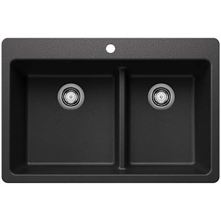 Blanco Liven 33" Drop-In/Undermount 60/40 Double Basin SILGRANIT Kitchen Sink with Low Divide Anthracite