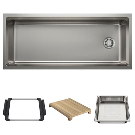 Blanco Inteos 45" Undermount Single Basin Stainless Steel Kitchen Sink with Colander and Cutting Board Stainless Steel