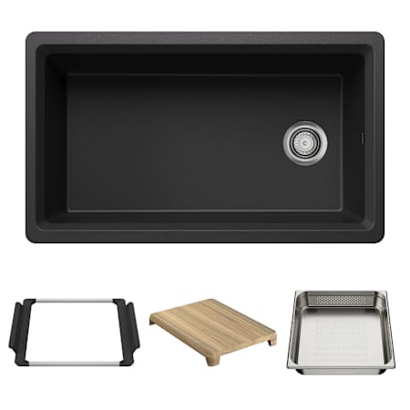 Blanco Inteos 33" Undermount Single Basin Granite Composite Kitchen Sink with Colander and Cutting Board Anthracite