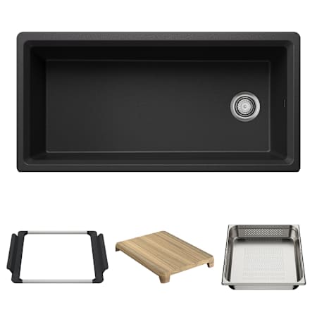 Blanco Inteos 39" Undermount Single Basin Granite Composite Kitchen Sink with Colander and Cutting Board Anthracite