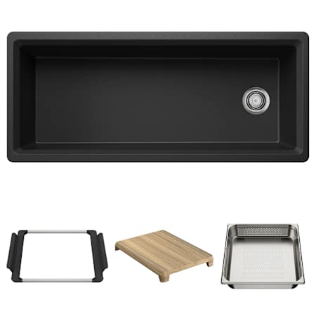 Blanco Inteos 45" Undermount Single Basin Granite Composite Kitchen Sink with Colander and Cutting Board Anthracite