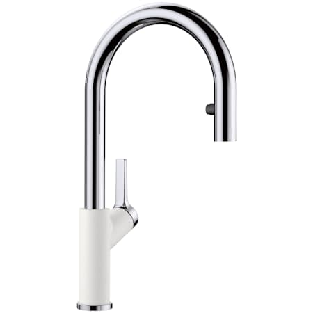 Blanco Urbena 1.5 GPM Single Hole Pull Down Kitchen Faucet Chrome / White