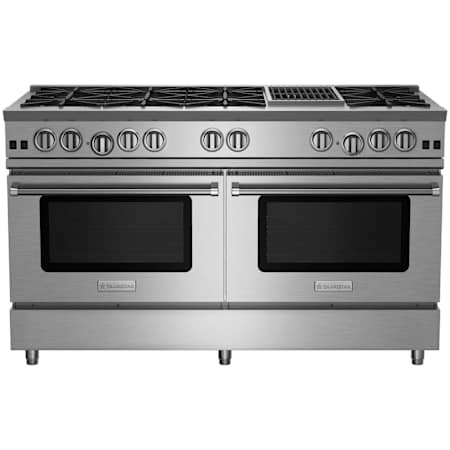 BlueStar Nova Series 60 Inch Wide 9.2 Cu. Ft. Free Standing Liquid Propane Range with 12 Inch Wide Charbroiler Stainless Steel