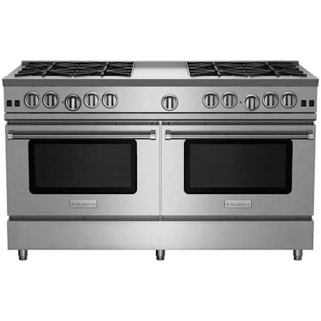 BlueStar Nova Series 60 Inch Wide 9.2 Cu. Ft. Free Standing Liquid Propane Range with 12 Inch Wide Griddle Stainless Steel