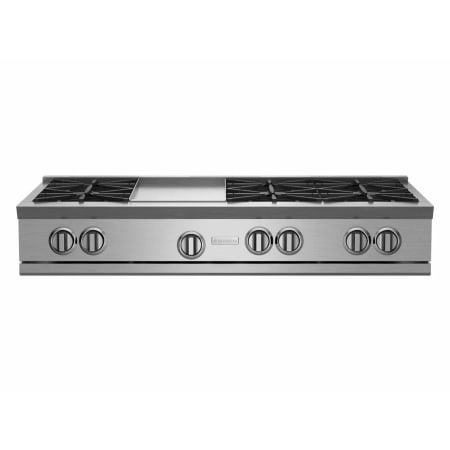 BlueStar Nova Series 48 Inch Wide 7 Burner Natural Gas Cooktop with 12 Inch Wide Griddle Stainless Steel
