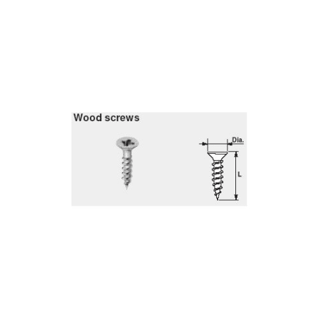 Blum #6 x 5/8" Flat head, Coarse Thread Wood Screw Box of 1000 Zinc