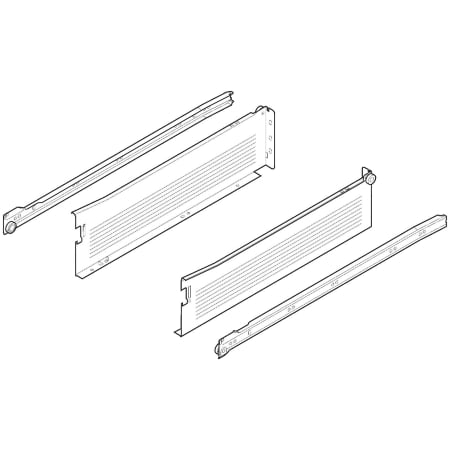Blum METABOX 18" Long x 4-5/8" High Drawer Slide Set White