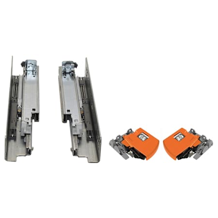 Blum TANDEM 9 Inch Full Extension Concealed Locking Drawer Slides with 100 Pound Weight Capacity and Soft Close - Pair Zinc