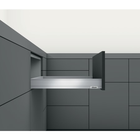 Blum LEGRABOX 18" L x 2-5/8" H Full Extension Concealed Drawer System Kit Brushed Stainless Steel