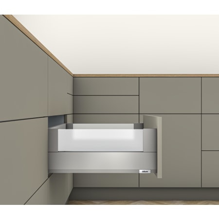 Blum Merivobox "E" Height 20 Inch Full Extension Concealed Screw In Drawer System with 170 Pound Weight Capacity and Soft Close Matte Indium Gray