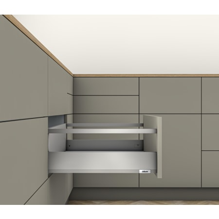 Blum Merivobox "E" Height 20 Inch Full Extension Concealed Drawer System with 170 Pound Weight Capacity and Soft Close Matte Indium Gray
