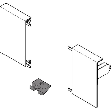 Blum TANDEMBOX M Interior Roll-Out Steel Front Fixing Bracket - Pair Matte Nickel