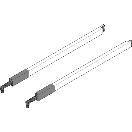 Blum TANDEMBOX B 18 Inch INSERTA Center Gallery Rail - Pack of 32 Pairs Brushed Stainless Steel