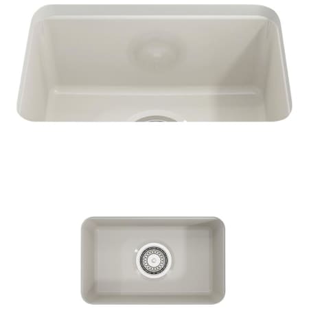 Bocchi Sotto 12" Undermount Single Basin Fireclay Bar Sink with Basket Strainer Biscuit