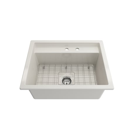 Bocchi Baveno 27" Undermount Single Basin Fireclay Kitchen Sink with Basin Rack, Basket Strainer, Colander and Cutting Board Biscuit