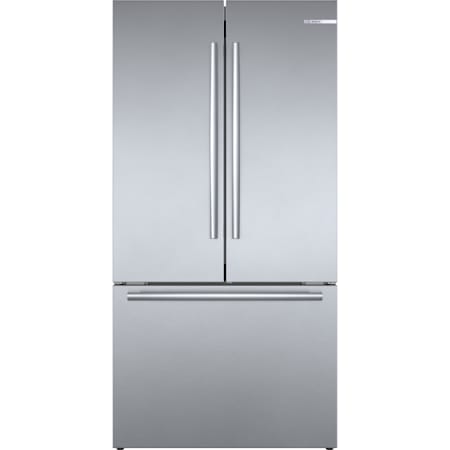 Bosch 800 Series 36 Inch Wide 21 Cu. Ft. Energy Star Certified French Door Refrigerator with Dual Compressor Stainless Steel