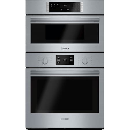Bosch 500 Series 30 Inch Wide 6.2 Cu. Ft. Electric Oven and Microwave Combo with Warm Function and Viewing Window Stainless Steel