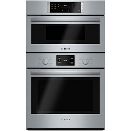 Bosch 500 Series 30 Inch Wide 6.2 Cu. Ft. Electric Oven and Microwave Combo with Warm Function and Viewing Window Stainless Steel