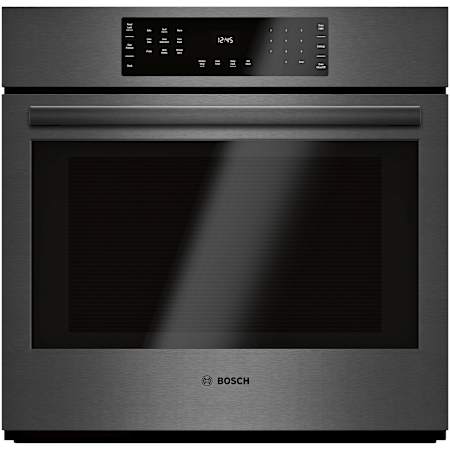 Bosch 800 Series 30 Inch Wide 4.6 Cu. Ft. Electric Single Oven with Fast Preheat and QuietClose Black Stainless Steel