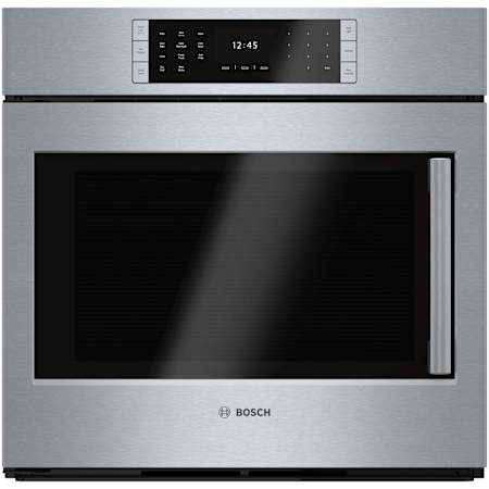 Bosch Benchmark® 30 Inch Wide 4.6 Cu. Ft. Electric Left Hinge Single Oven with SteelTouch and AutoProbe Stainless Steel